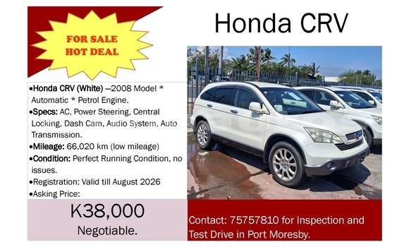 Buy Used Honda CRV White Car in Port Moresby in National Capital District Buy Used Honda CRV White Car in Port Moresby in National Capital District
